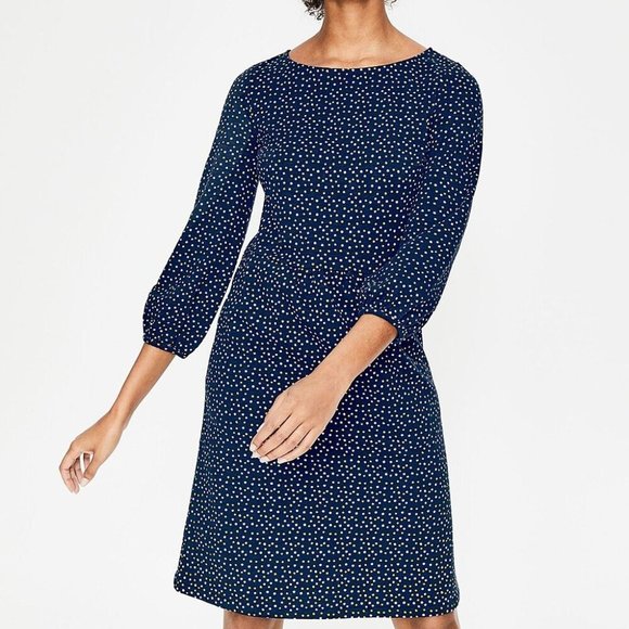 Boden Dresses & Skirts - Boden Odelia printed jersey dress navy blue stars UK14R US10R
